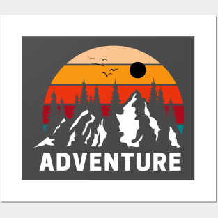 Retro Adventure Black & Orange Expedition Posters and Art